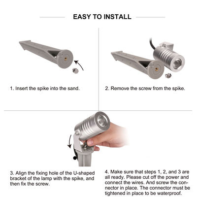 জলরোধী আইপি 65 অ্যালুমিনিয়াম এলইডি গার্ডেন স্পট লাইট উষ্ণ সাদা আউটডোর স্পাইক লাইটিং
