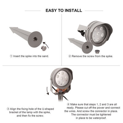 অ্যালুমিনিয়াম খাদ LED গার্ডেন স্পট লাইট আইপি 65 ওয়াটারপ্রুফ আউটডোর লন স্পটলাইট