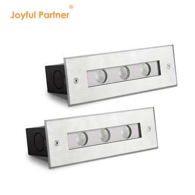 কবরযুক্ত রিসেসড ওয়াটারপ্রুফ আন্ডারগ্রাউন্ড লাইট DC24V 3X1W LED একক রঙের CREE/OSRAM LED