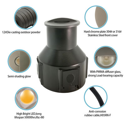 এক দিক ভিউ মিনি এলইডি বারিড লাইট ডিসি ২৪ভি স্টেইনলেস স্টীল ৩১৬ ফ্রস্টেড গ্লাস সেমি-শেডিং কভার