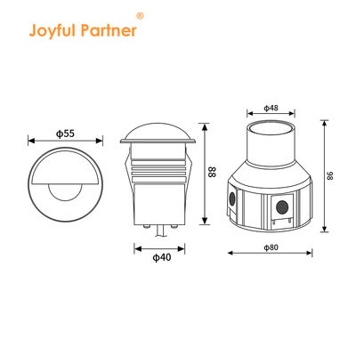 এক দিক ভিউ মিনি এলইডি বারিড লাইট ডিসি ২৪ভি স্টেইনলেস স্টীল ৩১৬ ফ্রস্টেড গ্লাস সেমি-শেডিং কভার