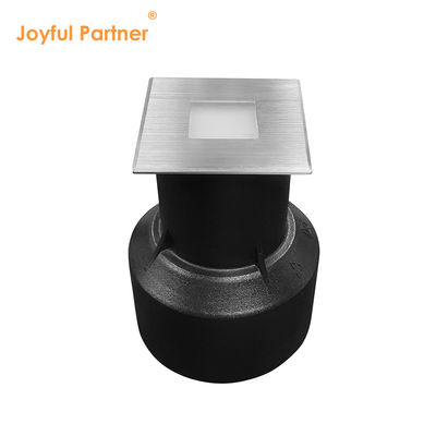 আইপি 67 এলইডি ইন-গ্রাউন্ড আলোকসজ্জা 1W 2W 3W অভ্যন্তরীণ বর্গক্ষেত্র টাইপ এসএস কভার লেন্স ছাড়াই হিমশীতল গ্লাস