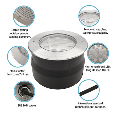 12W 24W 36W বহিরঙ্গন LED ভূগর্ভস্থ আলো কবরিত ল্যাম্প সিঁড়ি পদক্ষেপ আলো