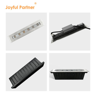রৈখিক এলইডি ইনগ্রাউন্ড আপ লাইট 12W DMX512 স্টেইনলেস স্টীল ফ্রন্ট কভার মেঝে recessed