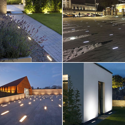 রৈখিক এলইডি ইনগ্রাউন্ড আপ লাইট 12W DMX512 স্টেইনলেস স্টীল ফ্রন্ট কভার মেঝে recessed