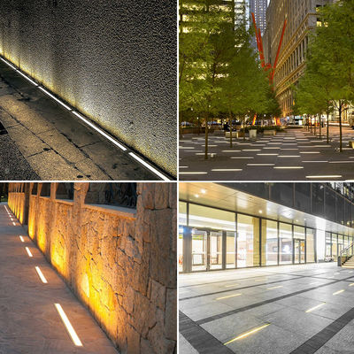 ইনগ্রাউন্ড লিনিয়ার এলইডি লাইট 1 মিটার দৈর্ঘ্য 24W 48W আইপি 67 রেটেড ডিএমএক্স কন্ট্রোল আউটডোর বাগানের জন্য