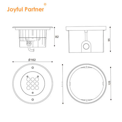 জলরোধী ইনগ্রাউন্ড আপলাইট অ্যালুমিনিয়াম হাউজিং 3500K উষ্ণ সাদা DIA162MM 2 বছরের ওয়ারেন্টি