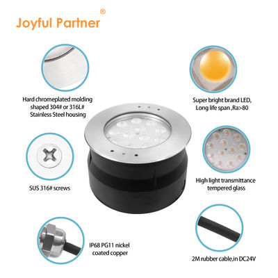 ওয়াটারপ্রুফ আরজিবি এলইডি পুল লাইট DMX512 কন্ট্রোল 24V হোয়াইট12W 24W আরজিবি আইপি 68