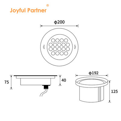 316 স্টেইনলেস স্টীল RGBW আন্ডারওয়াটার লাইট 4 ইন 1 40W DC24V LED সুইমিং পুল লাইট