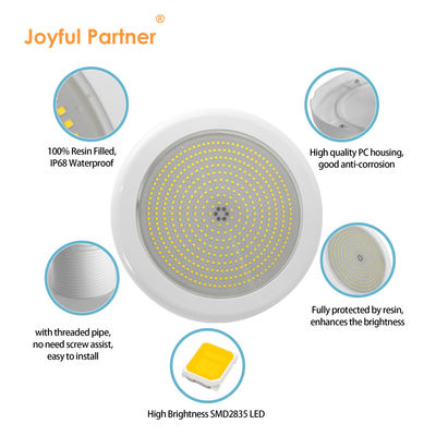 42W 12VAC ডুবযোগ্য পুল LED লাইট IP68 ওয়াল মাউন্ট করা RGB LED পুল লাইট