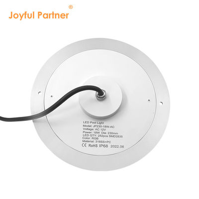 RGB সুইমিং পুল লাইট IP68 DC12V 18W 25W 35W LED DIA230MM SMD2835 324pcs