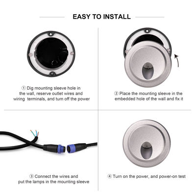 আউটডোর এলইডি ইনক্রিসড ওয়াল লাইট আইপি 65 ওয়াটারপ্রুফ অ্যালুমিনিয়াম এলইডি স্পটলাইট সিঁড়ি জন্য