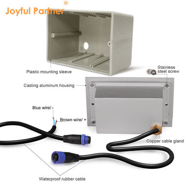 স্কয়ার আইপি 65 এলইডি ইনক্রিসড ওয়াল লাইট 12V 24V উষ্ণ সাদা এলইডি সিঁড়ি ওয়াল লাইট