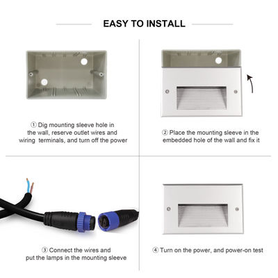 সিওবি 8 ডাব্লু ইনডোর আউটডোর ইনক্রিসড এলইডি স্টেপ লাইট আইপি 65 ওয়াটারপ্রুফ প্রকল্প ইনস্টলেশন