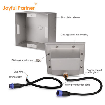 এলইডি রিসেসড ওয়াল লাইট IP65 জলরোধী বর্গাকার 12V 220V ভোল্টেজ কাস্টমাইজড ডিজাইন সিঁড়ির জন্য