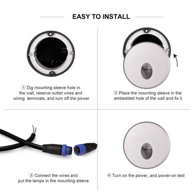 মিনি এলইডি রিসেসড ওয়াল লাইট সামঞ্জস্যযোগ্য সিঁড়ি স্টেপ লাইট এসি 12 ভি ডাই কাস্টিং অ্যালুমিনিয়াম ক্রি এলইডি 2700k 3000k 4000k 5000k