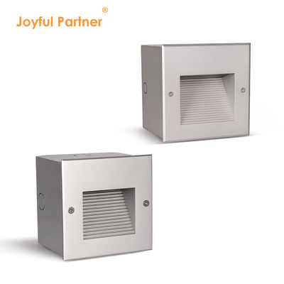 AC100~240V সিঁড়ি স্টেপ লাইট LED 6W COB Recessed IP65 120*120mm করিডোরের জন্য LED ওয়াল কোণার আলো