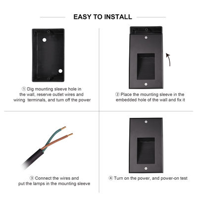 এসএমডি 6W এলইডি ইনসেসড ওয়াল লাইট আইপি 65 কবরযুক্ত মেঝে ল্যাম্প আউটডোর এলইডি স্টেপ লাইট