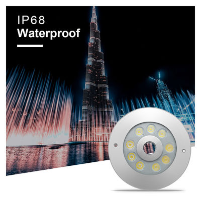 LED ফাউন্টেন লাইট 316 স্টেইনলেস স্টীল RGB একক রঙ170*61MM DC12V / 24V IP68 জলরোধী