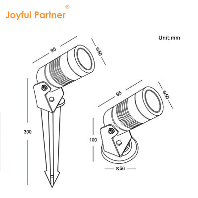12V 24V আইপি 65 অ্যালুমিনিয়াম 6W 3000k নেতৃত্বাধীন স্পাইক গার্ডেন লাইট আউটডোর ল্যান্ডস্কেপ স্পট লন লাইট