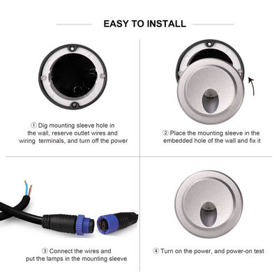 1W অ্যালুমিনিয়াম হাউজিং আউটডোর ওয়াল LED লাইট হলওয়ে LED স্টেপ লাইট সঙ্গে IP65 জলরোধী