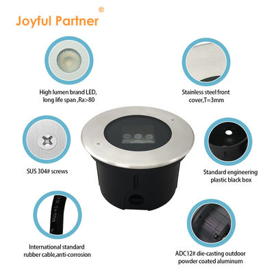 আউটডোর এলইডি ডেক লাইটিং IP67 সম্পূর্ণ কাস্টমাইজেশন ডিফিউজড টেম্পারড গ্লাস ডিসি24V বাগান এবং পথের জন্য