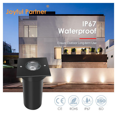 6W COB LED 85mm*85mm কালো অ্যালুমিনিয়াম হাউজিং বর্গাকার আকৃতি আউটডোর প্যাটিও বাগান জন্য ভূগর্ভস্থ কবর LED লাইট