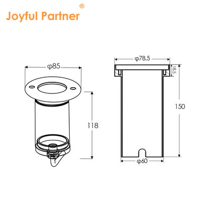 অভ্যন্তরীণ LED কবরিত আলো স্কয়ার গোলাকার আকৃতি স্লিভার অ্যালুমিনিয়াম হাউজিং আউটডোর আইপি 67 আধুনিক শৈলী