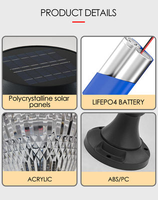 বহিরঙ্গন সৌর বিদ্যুৎ বাগান আলো এবিএস উপাদান Epistar SMD DIA 245mm IP65 APP নিয়ন্ত্রিত ইউরোপীয় শৈলী