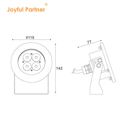 LED আন্ডারওয়াটার ল্যাম্প আউটডোর উষ্ণ সাদা স্টেইনলেস স্টীল 316 DC24V নিম্ন ভোল্টেজ 4W