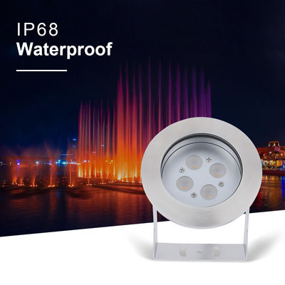 LED আন্ডারওয়াটার লাইট স্টেইনলেস স্টীল IP68 DC12V 24W উষ্ণ হোয়াইট 3000K ব্র্যাকেটের সাথে