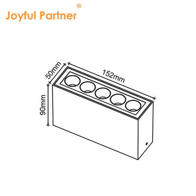 পৃষ্ঠতল মাউন্ট সিলিং লাইট IP65 রেটিং জলরোধী কালো অ্যালুমিনিয়াম শরীর 152 * 50 * 90MM