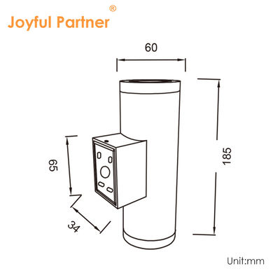 ডাবল হেড ওয়াল ল্যাম্প ওয়াটারপ্রুফ সার্কুলার ইমিটিং লাইট আপ এবং ডাউন কালো হাউজিং অ্যালুমিনিয়াম খাদ সঙ্গে