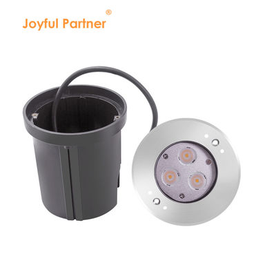 DIA 118mm IP68 304 স্টেইনলেস স্টীল উষ্ণ সাদা পানির নীচে LED আলো 3W DC24v প্লাস্টিকের মাউন্ট আস্তরণের সাথে