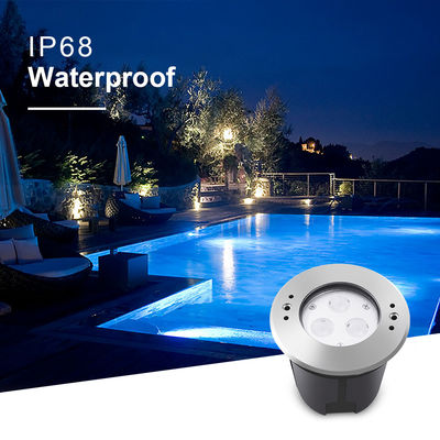 DIA 118mm IP68 304 স্টেইনলেস স্টীল উষ্ণ সাদা পানির নীচে LED আলো 3W DC24v প্লাস্টিকের মাউন্ট আস্তরণের সাথে
