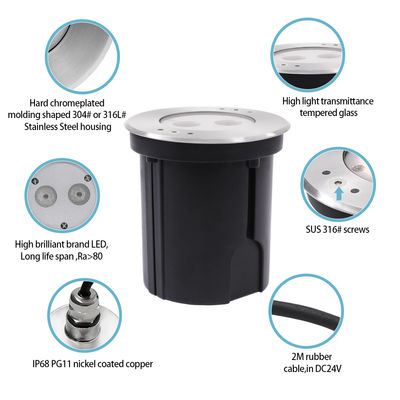 ওয়াটারপ্রুফ আন্ডারওয়াটার এলইডি লাইট স্টেইনলেস স্টিল 316 DC24V IP68 RGBW 4in1 এসিমেট্রিক লেন্স সহ