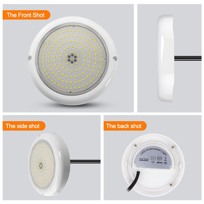 PAR56 LED পুল লাইট RGB AC12V IP68 রেজিন ভরা ABS+PC উপাদান DIA152*26mm রেজ কোণ 120 ডিগ্রী