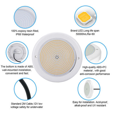 IP68 PAR56 পিসি সুইমিং পুল লাইট RGB রিমোট কন্ট্রোল LED 18W 24W এসি 12v ইনপুট সহ