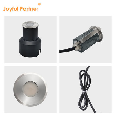 LED ভূগর্ভস্থ ল্যাম্প স্টেইনলেস স্টীল 1W 2W এসি/ডিসি 2700K-6000K DIA38MM সঙ্গে ফ্রিজ গ্লাস