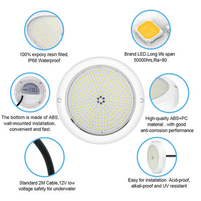 জলরোধী LED পানির নিচে PAR56 হালকা পৃষ্ঠ মাউন্ট AC12v সিই RoHS সুইমিং পুল জন্য