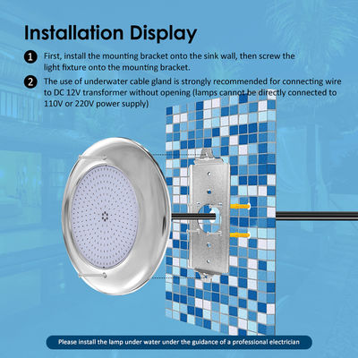 আনন্দময় পুল লাইট 12v এসি আপগ্রেড এসএমডি চিপ আরজিবি রঙ আইপি 68 সমস্ত এক সেট ডিজাইন কংক্রিট পুলের জন্য