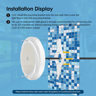 35W LED সুইমিং পুল আলোর জন্য কংক্রিট পুল SPA 230*35mm ABS উপাদান AC12V RGB RGBW