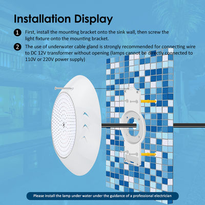 18W Par56 LED সুইমিং পুল সারফেস মাউন্টযুক্ত LED আন্ডারওয়াটার পুল লাইট AC 12V RGB ওয়াটারস্কেপ গার্ডেনের জন্য