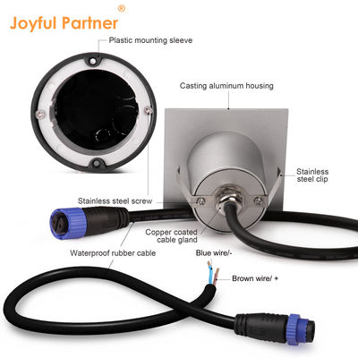 স্মার্ট এলইডি ওয়াল ল্যাম্প আইপি 65 অ্যালুমিনিয়াম বডি বর্গাকার আকৃতি ডিসি 24v 1w 2w 3w LED সিঁড়ি আলো করিডোর জন্য