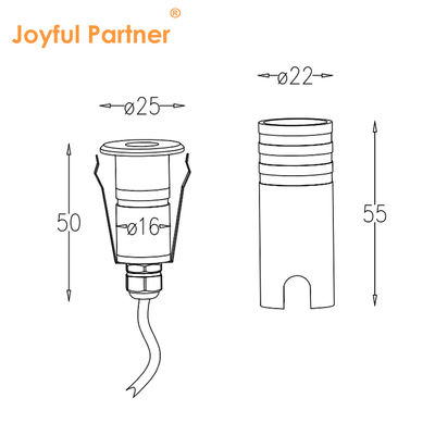 আইপি 67 এলইডি মিনি ইনগ্রাউন্ড লাইট স্টেইনলেস স্টিল 316 1W ডিএ 25 এমএম ক্রি এক্সপিই এলইডি একক রঙ 3000 কে