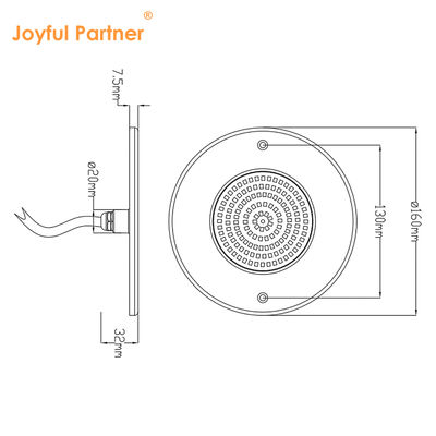 রজন ভরাট পুল লাইট রিফ্লেক্টর 160mm DC12V 10W সম্পূর্ণ প্লাস্টিক SMD2835 108pcs RGBW রঙ ধ্রুবক ভোল্টেজ