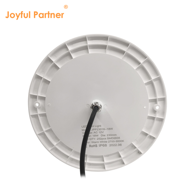 রজন ভরাট পুল লাইট রিফ্লেক্টর 160mm DC12V 10W সম্পূর্ণ প্লাস্টিক SMD2835 108pcs RGBW রঙ ধ্রুবক ভোল্টেজ