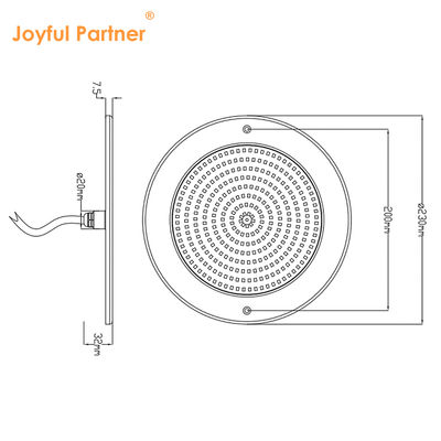রজন ভরাট পুল লাইট DIA120MM AC12V 10W সম্পূর্ণ প্লাস্টিক SMD2835 63PCS ধ্রুবক ভোল্টেজ