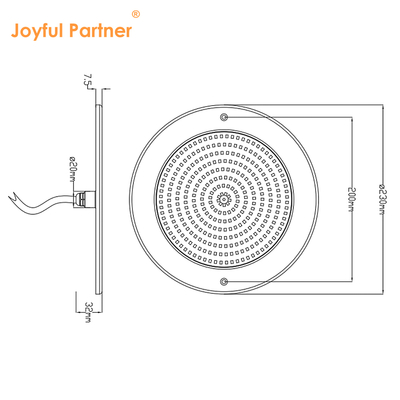 রজন ভরাট পুল লাইট রিফ্লেক্টর 160mm DC12V 10W সম্পূর্ণ প্লাস্টিক SMD2835 108pcs RGBW রঙ ধ্রুবক ভোল্টেজ