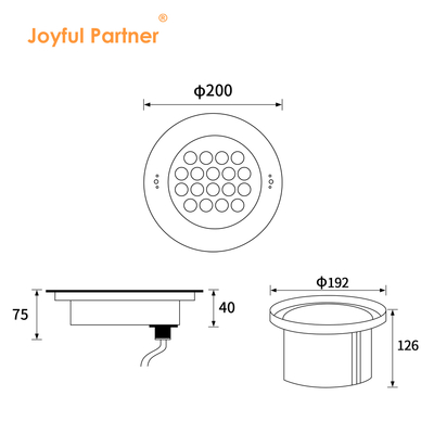 ডিসি24V 18W RGB 316 স্টেইনলেস স্টিল IP68 আন্ডারওয়াটার লাইট, রিমোট এবং ট্রান্সফরমার সহ